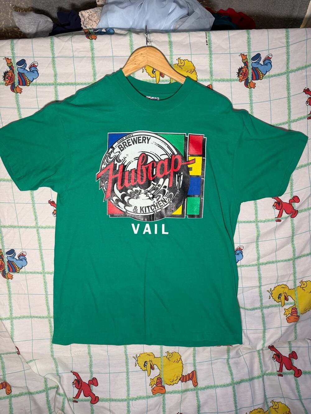 Vintage 90s Hanes Beefy-T Hubcap Brewery Vail Colorado T-Shirt Size Large